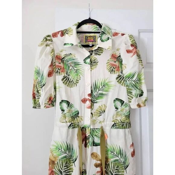 Lalipop design COTTON JUMPSUIT WITH PALM LEAF PRINT M - Picture 3 of 12